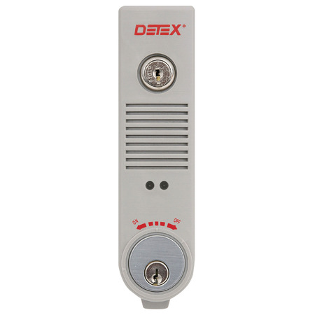 DETEX Stand Alone Surface Mount Alarm, Mortise Cylinder, Exit Alarm, Gray EAX-500 MC65 GRAY
